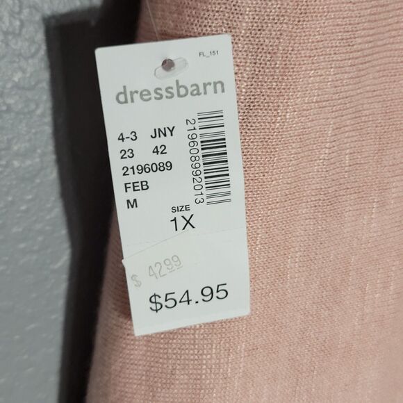 Dressbarn Womens Open Front  Linen Blend Cardigans Pink M Sz 1 X - Picture 4 of 9